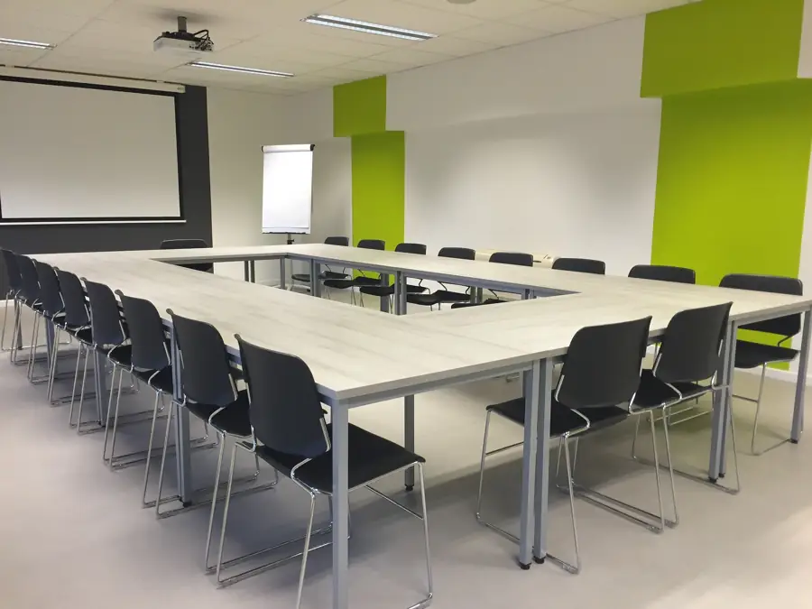 Meeting room set out for a team session